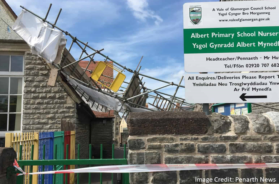 scaffold collapse at school